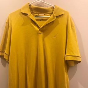 Worn once very soft yellow gold polo shirt